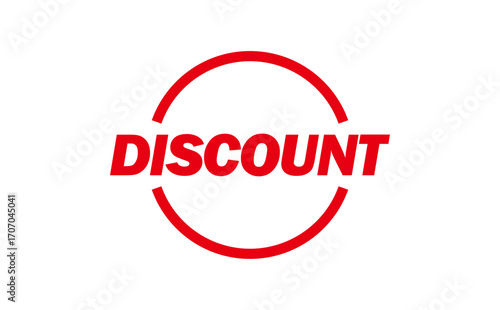 DISCOUNT - Red Rubber Stamp With text DISCOUNT 
