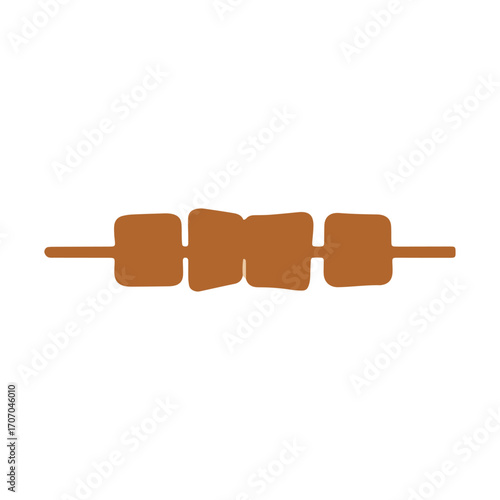 Chicken Satay Skewer Icon – Indonesia Flat Vector