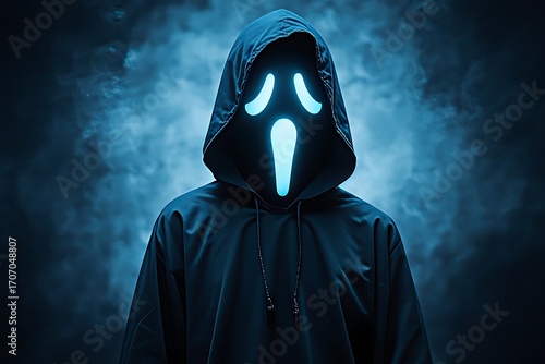 Glowing Ghost Face Mask, Halloween Horror - Halloween imagery