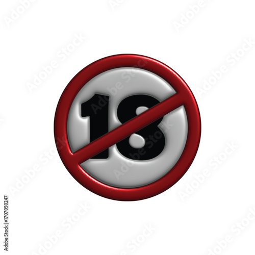 Restricted Access 18+ Content Not Allowed - Symbol Illustration