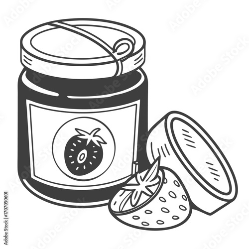 set of jars with jam