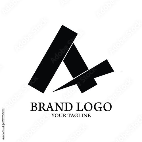 Abstract Logo Design with Geometric Shapes for Modern Brand Identity and Tagline Presentation