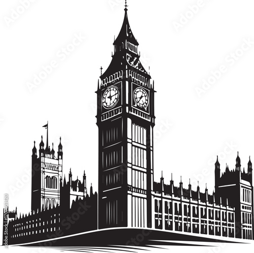 Big Ben London Vector silhouettes