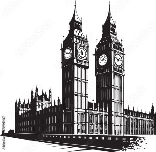 Big Ben London Vector silhouettes