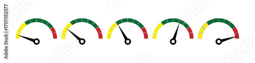 Performance Indicators A Series of Gauges Displaying Variable Levels of Achievement & Assessment