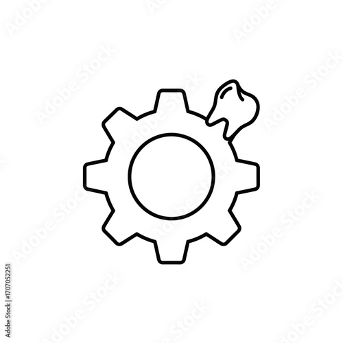 Dental mechanic icon, tooth on gear, dental care, dentistry, and oral hygiene isolated on white background
