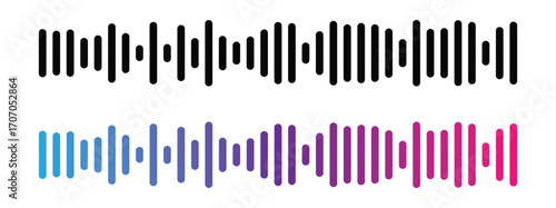 Vibrant Sound Wave Vector Equalizer Illustration. Colorful Abstract Audio Signal Spectrum. Music, Voice, Frequency, Noise, Radio, Podcast, Technology, Digital Visualization Design in eps 10.