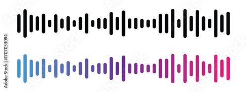 Abstract digital equalizer sound wave vector illustration. Music frequency spectrum analyzer graph. Colorful audio signal visualization on transparent background. Soundwave in eps 10.