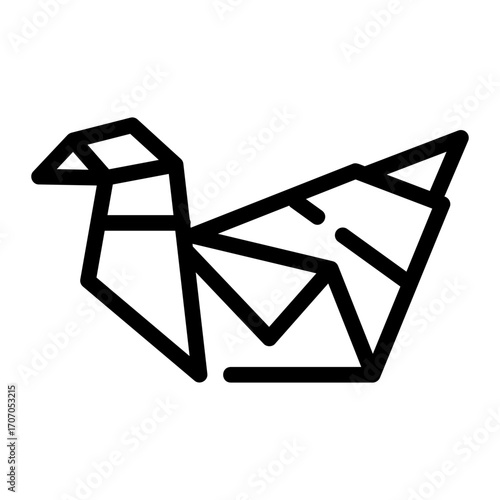 Paper Crane Line Icon