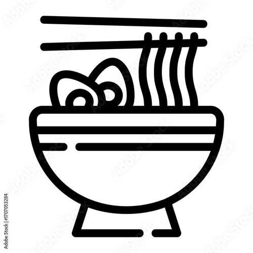 Ramen Bowl Line Icon