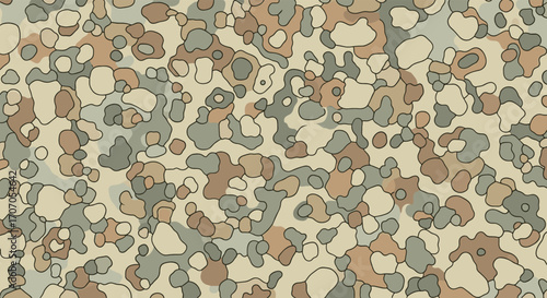 Seamless abstract camouflage pattern in earthy tones ideal for backgrounds and textiles