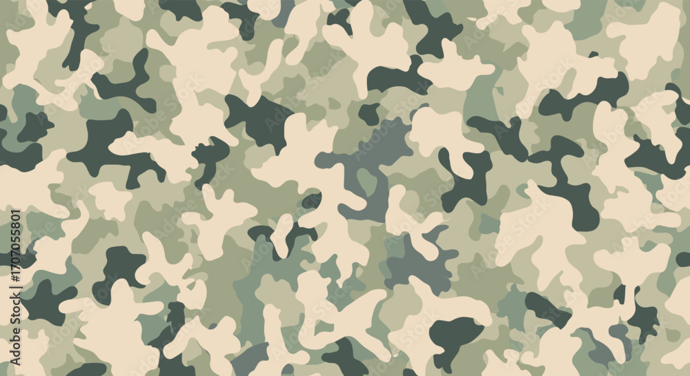 Fototapeta premium Camouflage pattern texture in neutral earthy tones perfect for fashion, military, and design