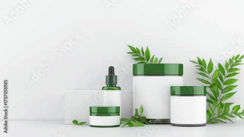 Empty cosmetic containers mockup