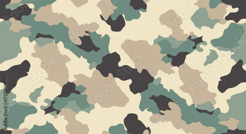 Camouflage pattern in neutral tones, perfect for military, outdoor, and fashion designs
