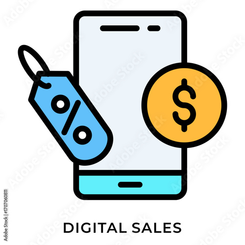 Orange Digital Sales Icon