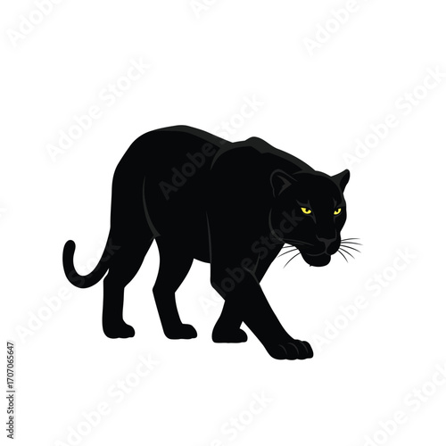 Black Panther illustration, sleek and powerful stance.