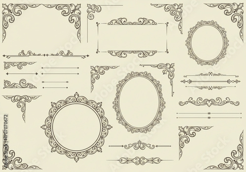 Elegant vintage frame and border collection for creating stunning invitations and decorative design projects