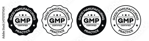 Good Manufacturing Practice GMP Certified Badge Icon – Quality Control Label Design