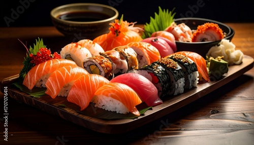 Wallpaper Mural Delicious Sushi Platter: An Exquisite Culinary Experience Torontodigital.ca