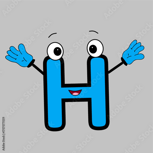 letter H funny children books learning printable useful cute alphabet english for kids.eps