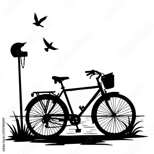 bicycle silhouette vector, bicycle, bike, wheel, isolated, sport, cycle, pedal, transport, white, vintage, illustration, cycling, black, transportation, vehicle, old, retro, vector, ride, mountain, ch