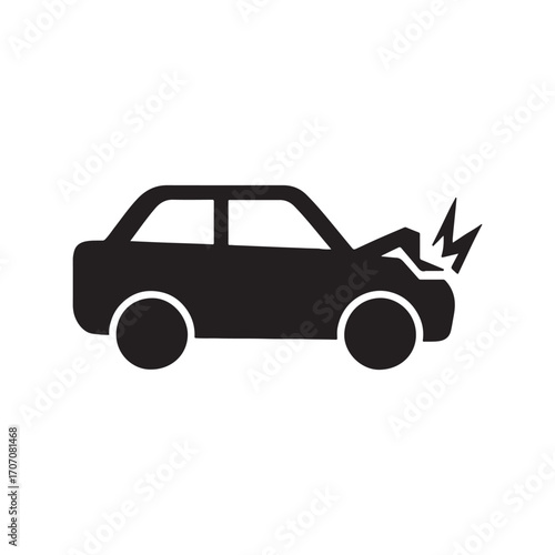 Car Accident Icon Depicting Vehicle Damage and Collision Consequences Representing Automotive Safety Concerns and Insurance Claims Related to Vehicle Accidents and Property Damage