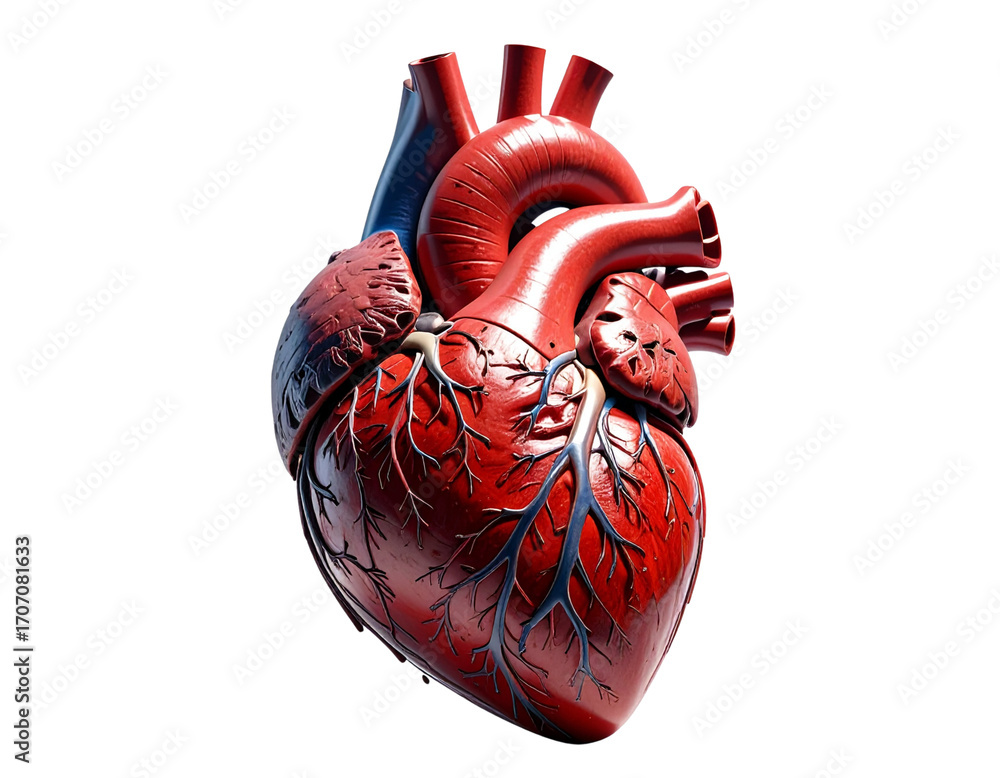 Naklejka premium Human Heart Anatomy Model – Minimal Studio Display