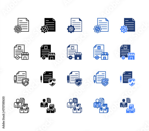 Termination, Breach, Franchise agreement, Supplier, multiple style icon set.