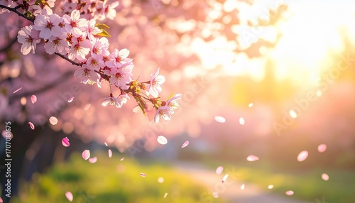 Wallpaper Mural Enchanted Cherry Blossom Sunset Torontodigital.ca