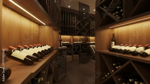 Elegant wine cellar interior