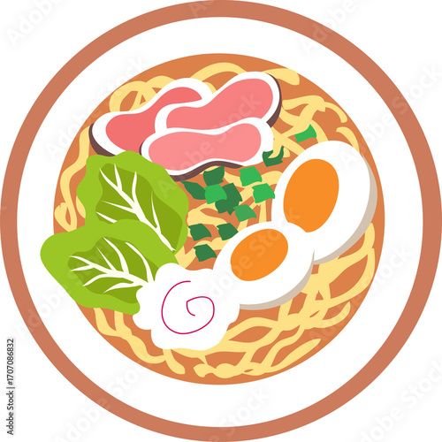 noodle ramen bowl on png background