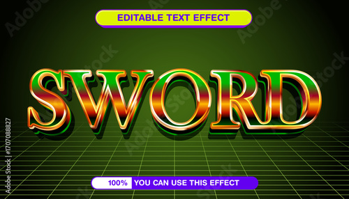 Sword Text Effect A Bold and Eye-Catching Design for Graphic Projects