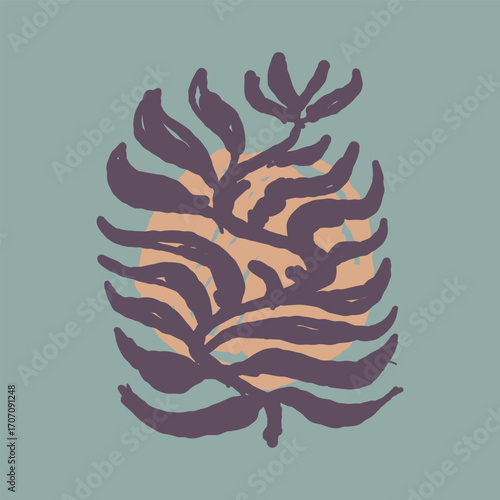 Raw Hand Drawn Floral Garden Badge Logo Emblem