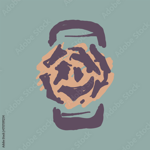 Raw Hand Drawn Floral Garden Badge Logo Emblem