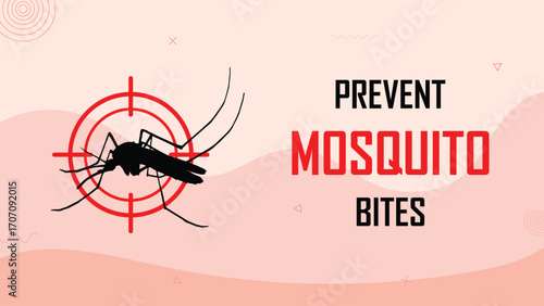 No mosquitoes, prevent mosquito bites, avoid dengue fever and malaria, awareness campaign banner, help health sector to stop spreading infections, epidemic control