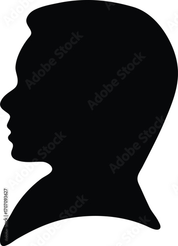 An abstract vector illustration of silhouetted male and female heads in profile