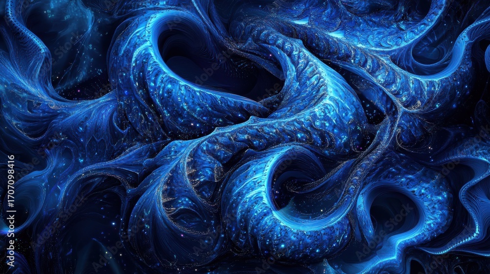 Obraz premium Abstract swirling patterns in vibrant cosmic colors