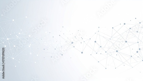 Geometric network with connected dots and lines on a faded white-to-blue gradient background, evoking technology and connectivity