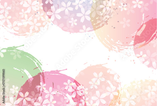 和柄　桜　年賀状　金　背景	