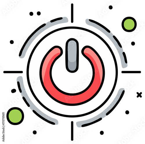Power Symbol Outline Digital Device Button Activation Interface