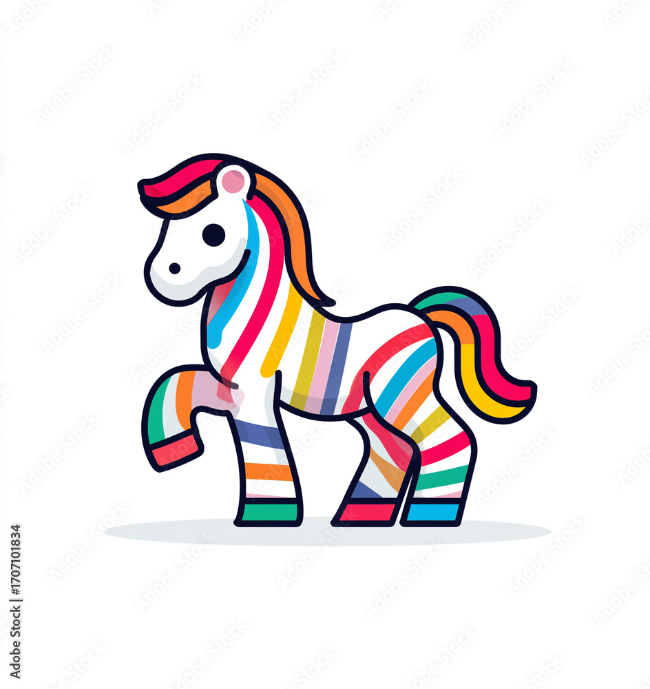 Obraz premium かわいい馬のイラスト