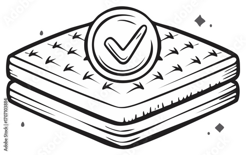 Approved Mattress Symbol with Checkmark Icon and Comfort Indicators