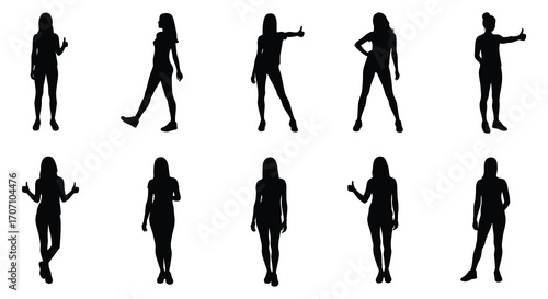 Silhouette Collection Diverse Women Poses Fitness