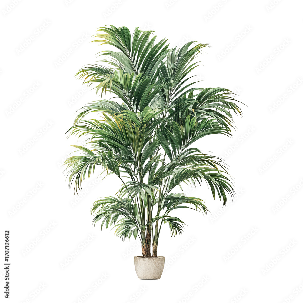 Fototapeta premium Lush palm tree in pot