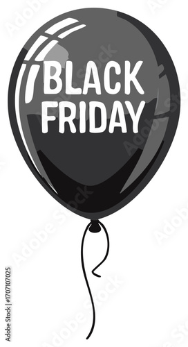 Black Friday balloon with text illustration