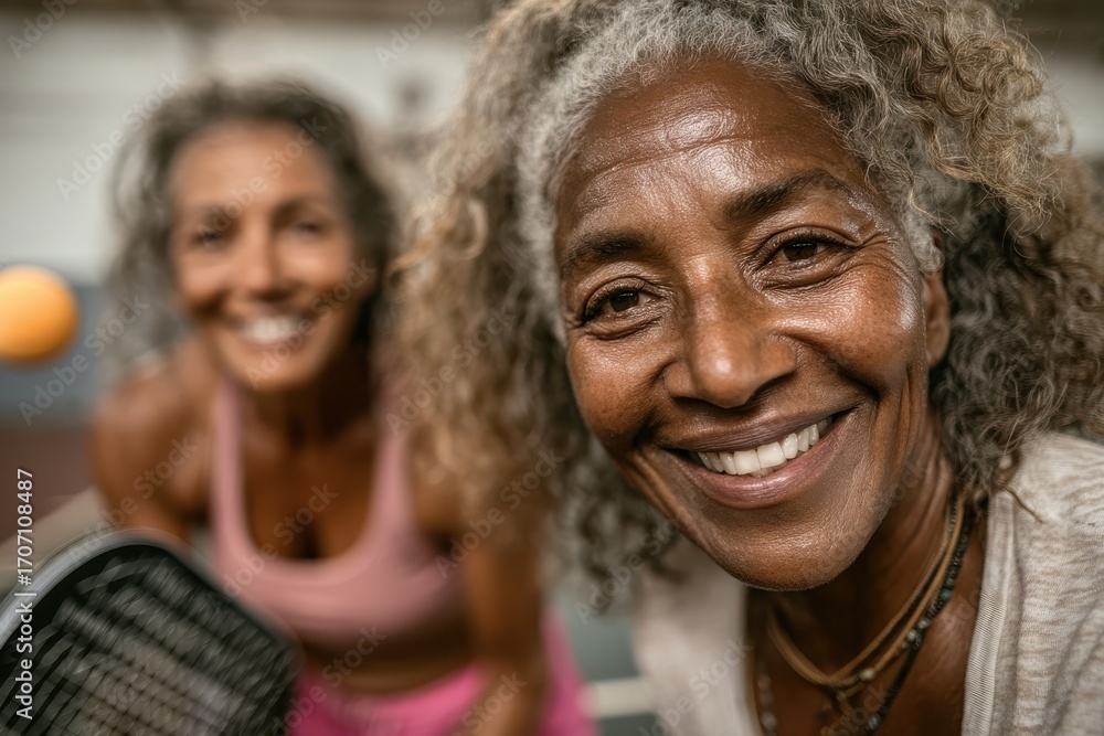 custom made wallpaper toronto digitalTwo joyful women enjoying a game of pickleball on an indoor court
