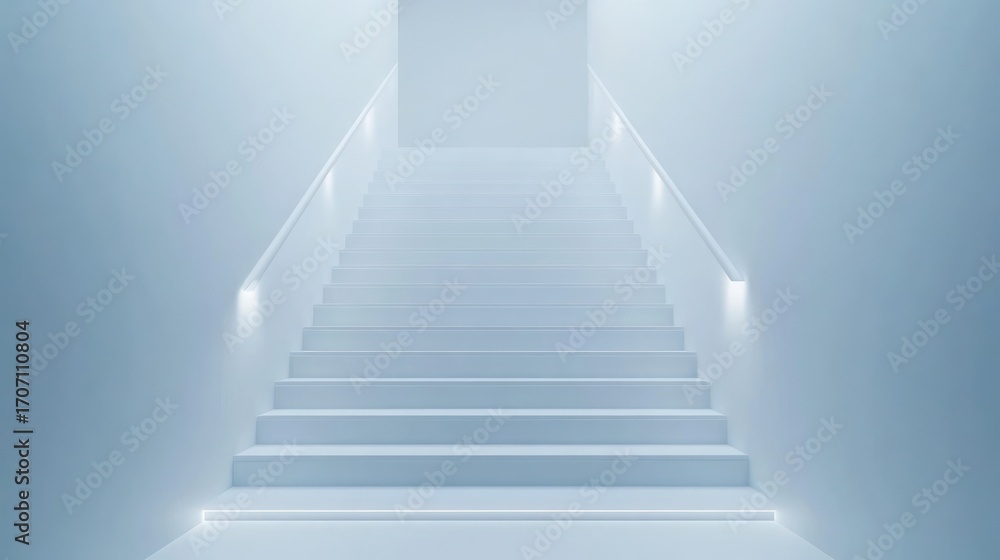 Fototapeta premium Light blue staircase minimalist design