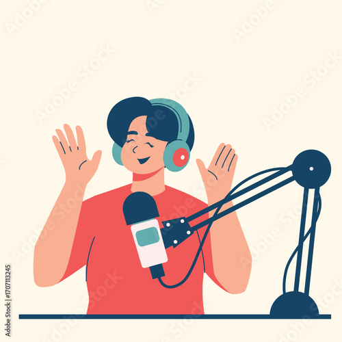 Illustration of an Video and Podcast recording 