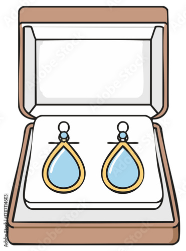 Teardrop Gemstone Earrings Presented in a Decorative Jewelry Box