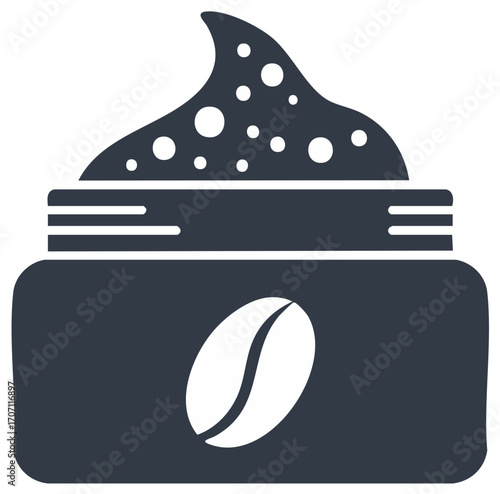 Coffee Bean Cream Jar Illustration Body Scrub Container Coffee Cream Cosmetic Product Coffee Skincare